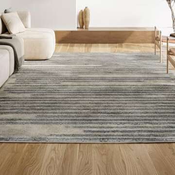 Khalil Modern Berber Stripe Area Rug for Any Room