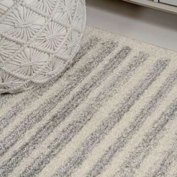Khalil Modern Berber Stripe Area Rug for Any Room