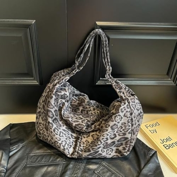 Cheetah Print Hobo Bag Women Y2K Grunge Elegance