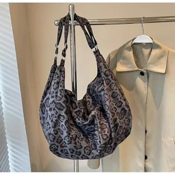 Cheetah Print Hobo Bag Women Y2K Grunge Elegance