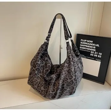Cheetah Print Hobo Bag Women Y2K Grunge Elegance