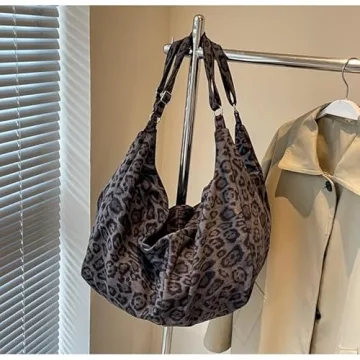 Cheetah Print Hobo Bag Women Y2K Grunge Elegance