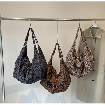 Cheetah Print Hobo Bag Women Y2K Grunge Elegance