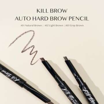 CLIO Kill Brow Auto Hard Eyebrow Pencil - Long Lasting, Dual-End & Waterproof in Gray Brown