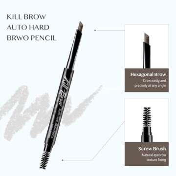 CLIO Kill Brow Auto Pencil - Long Lasting, Waterproof, Gray Brown