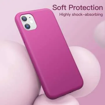 JETech Silicone Case for iPhone 11 (2019) 6.1-Inch, Silky-Soft Touch Full-Body Protective Case, Shockproof Cover with Microfiber Lining (Dragon Fruit)