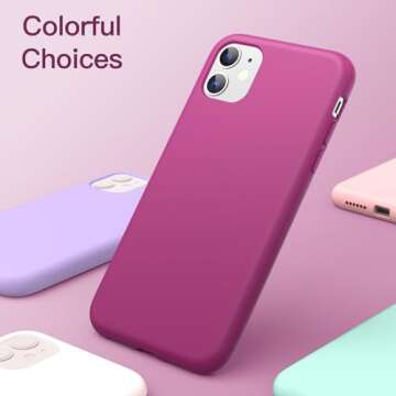 JETech Silicone Case for iPhone 11 (2019) 6.1-Inch, Silky-Soft Touch Full-Body Protective Case, Shockproof Cover with Microfiber Lining (Dragon Fruit)