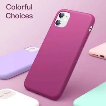 JETech Silicone Case for iPhone 11 (2019) 6.1-Inch, Silky-Soft Touch Full-Body Protective Case, Shockproof Cover with Microfiber Lining (Dragon Fruit)