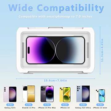 URROY Shower Phone Holder Waterproof, 360° Rotation Shower Phone Case, Anti-Fog High Sensitivity Universal Cover Mount Stand for Bathroom Wall Mirror Bathtub Kitchen, Gift for Men Women