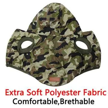 Vecomfy Fleece Lining Extra Warm Dog Hoodie in Winter for Medium Dogs Jacket Pet Coats with Hooded,Green Camo L