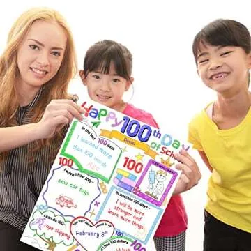 Fancy Land 100th Day Coloring Posters for Classroom Fun