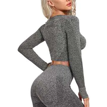 SEASUM Seamless Women Workout Crop Top Fitness Shirt