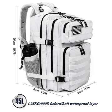 LHI Military Tactical Backpack for Men and Women 45L Army 3 Days Assault Pack Bag Large Rucksack with Molle System