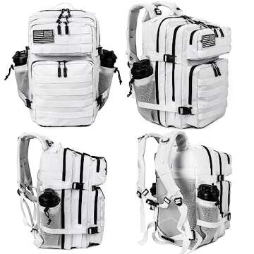 LHI Military Tactical Backpack for Men and Women 45L Army 3 Days Assault Pack Bag Large Rucksack with Molle System