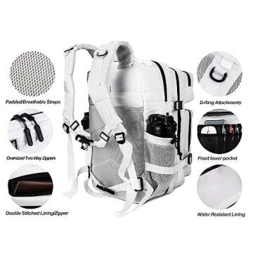 LHI Military Tactical Backpack for Men and Women 45L Army 3 Days Assault Pack Bag Large Rucksack with Molle System