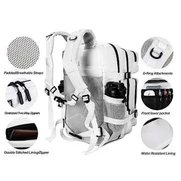 LHI Military Tactical Backpack for Men and Women 45L Army 3 Days Assault Pack Bag Large Rucksack with Molle System