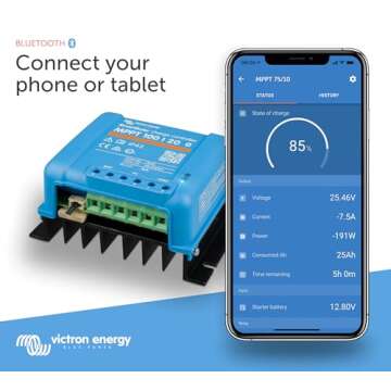 Victron Energy SmartSolar MPPT Solar Charge Controller (Bluetooth) - Charge Controllers for Solar Pa...