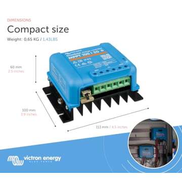 Victron Energy SmartSolar MPPT Solar Charge Controller (Bluetooth) - Charge Controllers for Solar Panels - 100V, 20 amp, 48-Volt