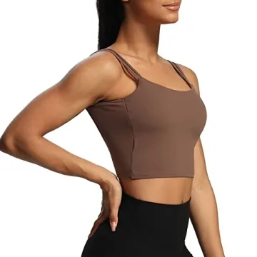 Aoxjox Women's Padded Workout Crop Top - Stylish & Comfortable