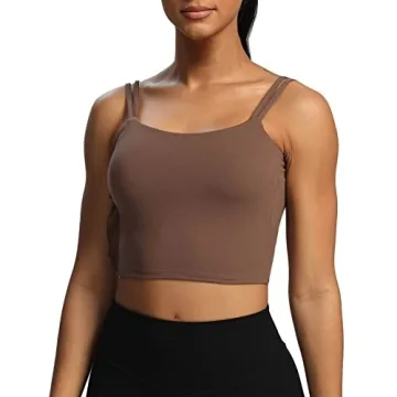 Aoxjox Women's Padded Workout Crop Top - Stylish & Comfortable