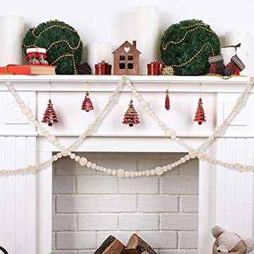 Beautiful 2 Pieces Wooden Beaded Garland for Rustic Decor