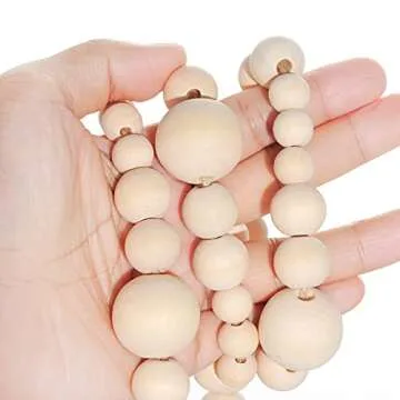 Beautiful 2 Pieces Wooden Beaded Garland for Rustic Decor