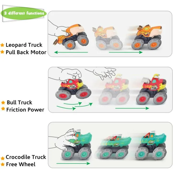 MOONTOY Pull Back Toy Cars Set for Toddler Boys