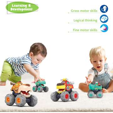 MOONTOY Pull Back Toy Cars Set for Toddler Boys