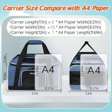 Petskd Top-Expandable Pet Carrier 17x12x8.5 Inches JetBlue Frontier Spirit Airline Approved, Soft-Sided Carrier for Small Cats and Dogs with Locking Safety Zippers and Anti-Scratch Mesh(Blue)