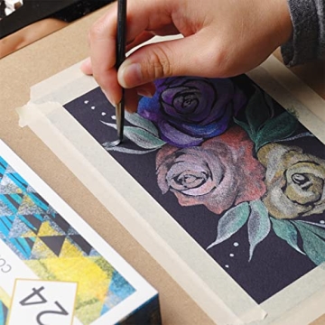 GenCrafts Metallic Watercolor Palette - 24 Shades with Brushes