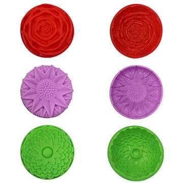 Flower Shape Silicone Cake Molds for Vibrant Baking Fun
