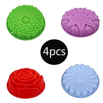 Flower Shape Silicone Cake Molds for Vibrant Baking Fun