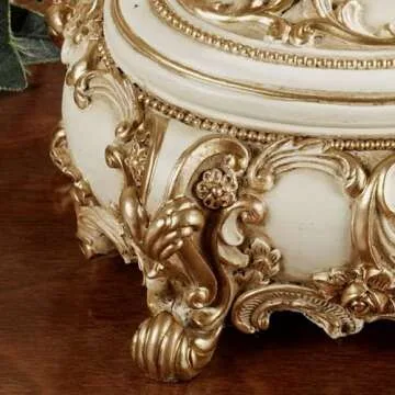 Oliviana Covered Box - Elegant Resin Decorative Storage