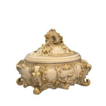 Oliviana Covered Box - Elegant Resin Decorative Storage