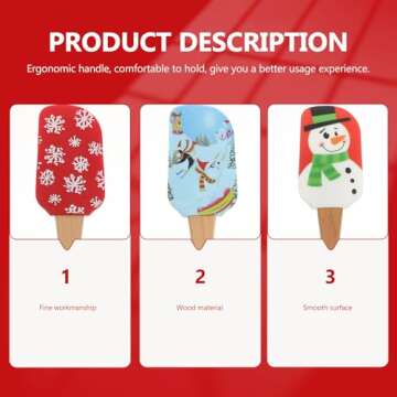 DOITOOL 8 Pcs Christmas Silicone Spatula,Xmas Cake Spatula with Wooden Handle,Santa Claus Spatula,Snowmen Pancake Spatulas for Baking and Mixing,Christmas Party Supplies