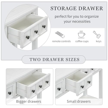 Elegant Merax Long Console Table with Storage Drawers for Home