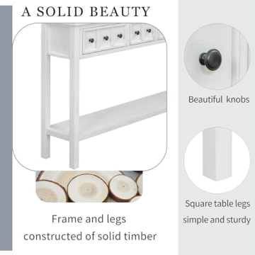 Elegant Merax Long Console Table with Storage Drawers for Home