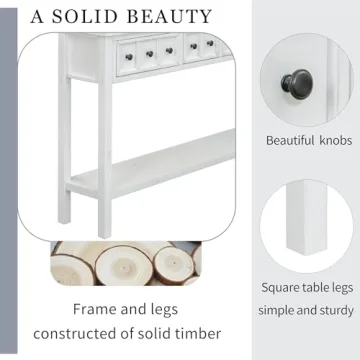 Elegant Merax Long Console Table with Storage Drawers for Home
