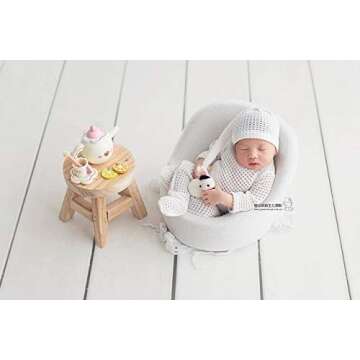 Newborn Photography Props Set Hat Bebe Reborn Accesorios Picture Outfits Baby Photo Studio Shoot Clothes Boy Costume Hat White