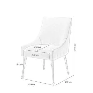 MEXIYA Irina Dining Chair Modern Light Grey Easy Clean Velvet Upholstered Side Chair with Brushed Gold Leg