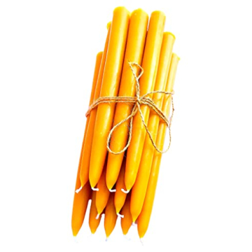 BeeTheLight Handmade Beeswax Taper Candles - 12 Pack