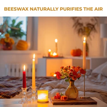 BeeTheLight Handmade Beeswax Taper Candles - 12 Pack