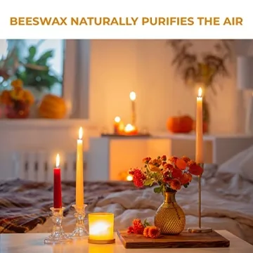 BeeTheLight Handmade Beeswax Taper Candles - 12 Pack