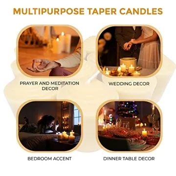 BeeTheLight Handmade Beeswax Taper Candles - 12 Pack