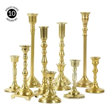Koyal Wholesale Gold Mixed Taper Holders for Elegant Decor