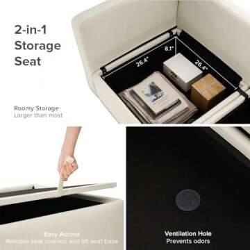 mopio Convertible Sleeper Sofa Bed with Fully Removable Covers and Storage, Oversized Modular Sleeper Sectional Couch, Modern Cloud Couch for Living Room with Ottoman, 6 to 12 Seats, Off White Fabric