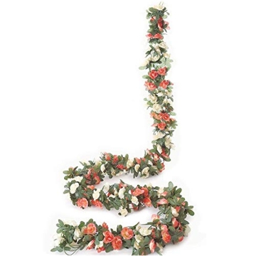Miracliy 44FT Flower Vine Garlands for Home Weddings Decor