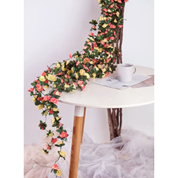 Miracliy 44FT Flower Vine Garlands for Home Weddings Decor