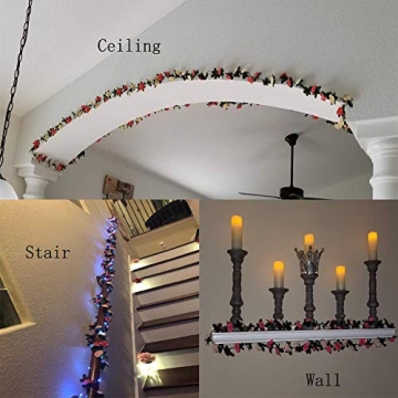 Miracliy 44FT Flower Vine Garlands for Home Weddings Decor