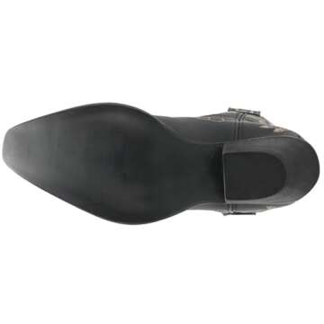 Dingo Boots Womens Primrose Embroidered Floral Snip Toe Casual Boots Ankle Mid Heel 2-3" - Black - Size 10 M